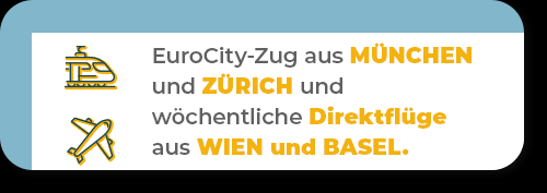 Euro-City aus Munchen und Z&uuml;rich und wochentliche Direktfl&uuml;ge aus Wien und Basel